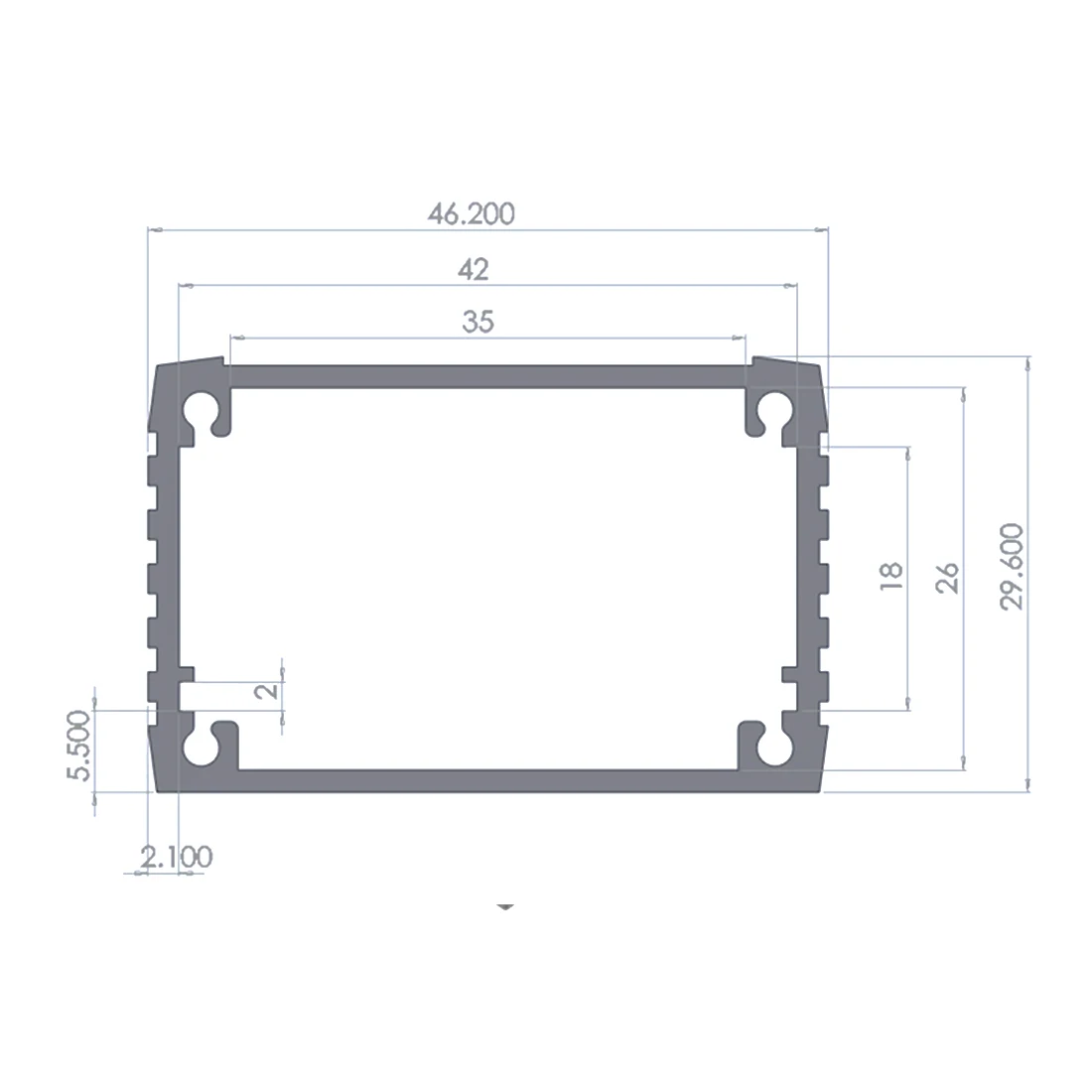 Aluminum Enclosure Project Box Electric PCB Case 46.2*29.6*90mm DIY New Instrument Housing Box