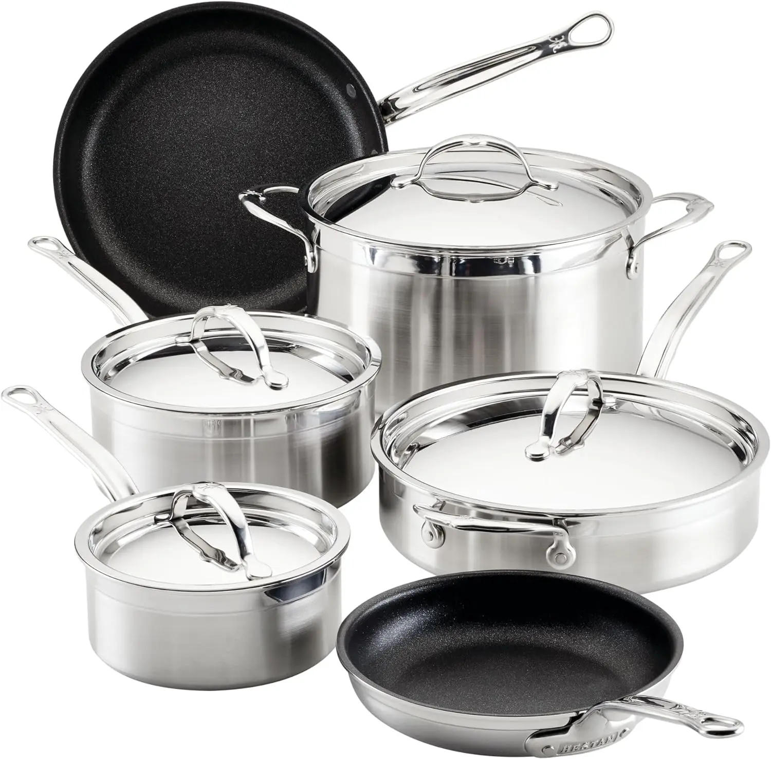 

Collection - Professional Clad Stainless Steel TITUM Nonstick Cookware Set, Induction Cooktop Compatible, Made