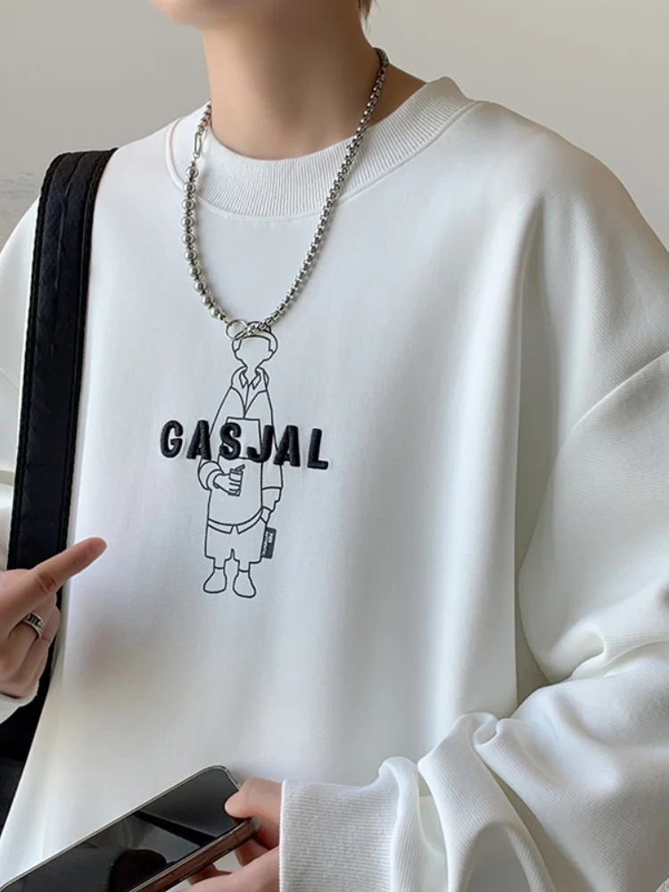 

Spring Autumn Men's Hoodie round Ne Oversize American Sle Casual Comfortable Sweatirt Youth Faionable Printed irt