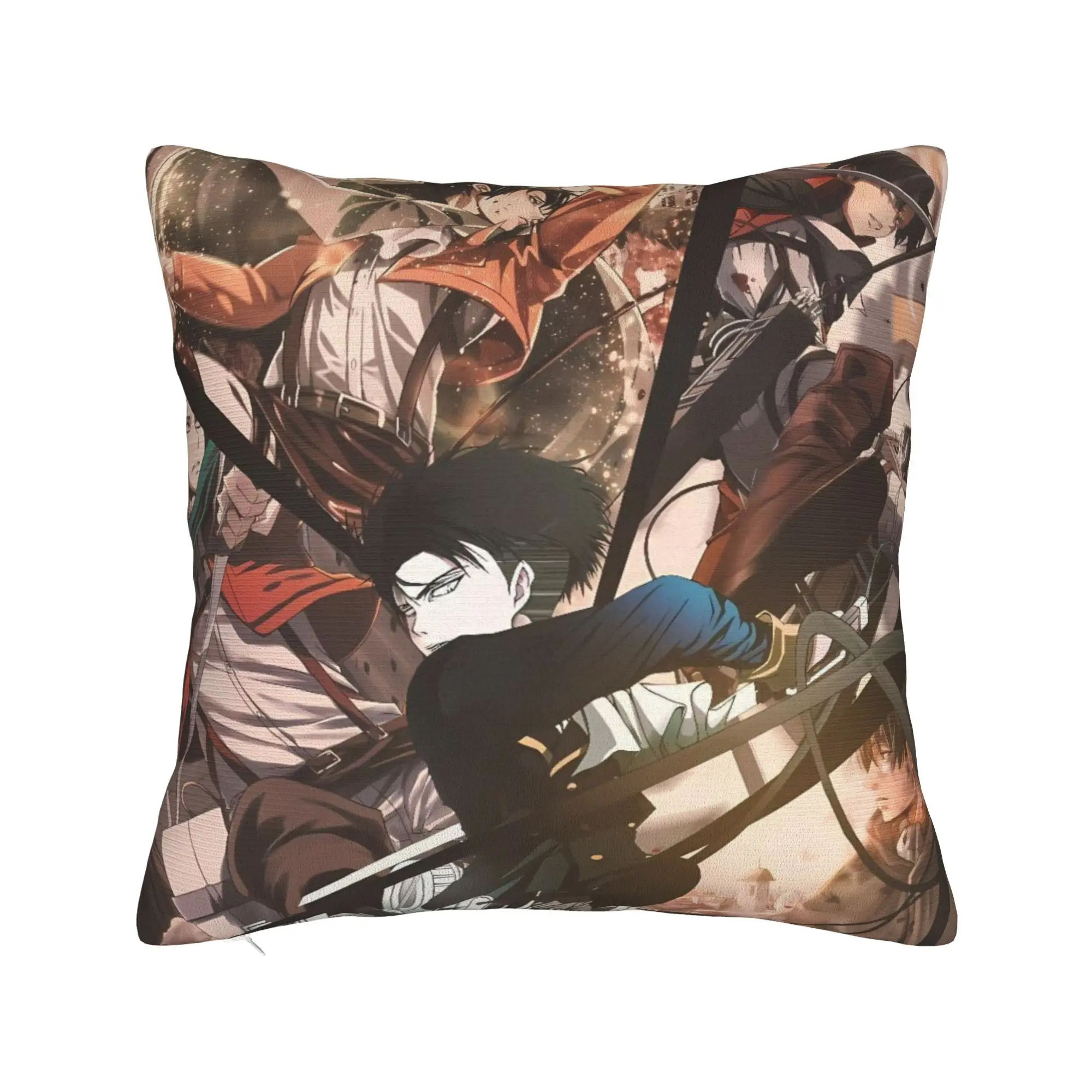 Attacks on Titans Pillow Cover  Cute Funny Pillow Case For Living Room Sofa Comfy Cushion Cover Gift