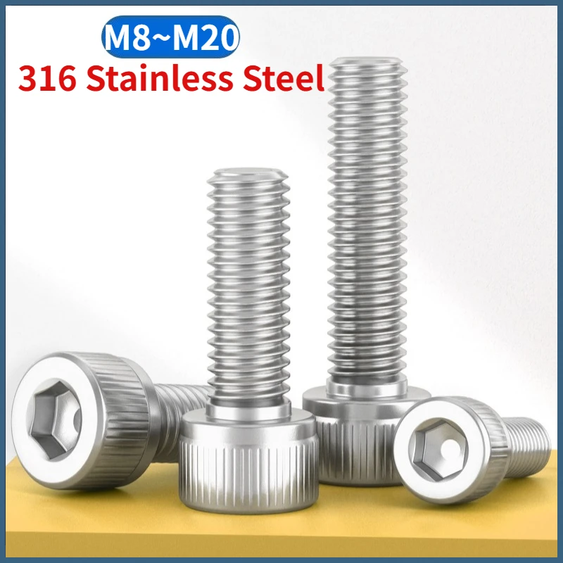 M8 M10 M12 M14 M16 M20 316 A4 Stainless Steel Hexagon Hex Socket Cap Allen Head Bolt Screw Length 4-150mm