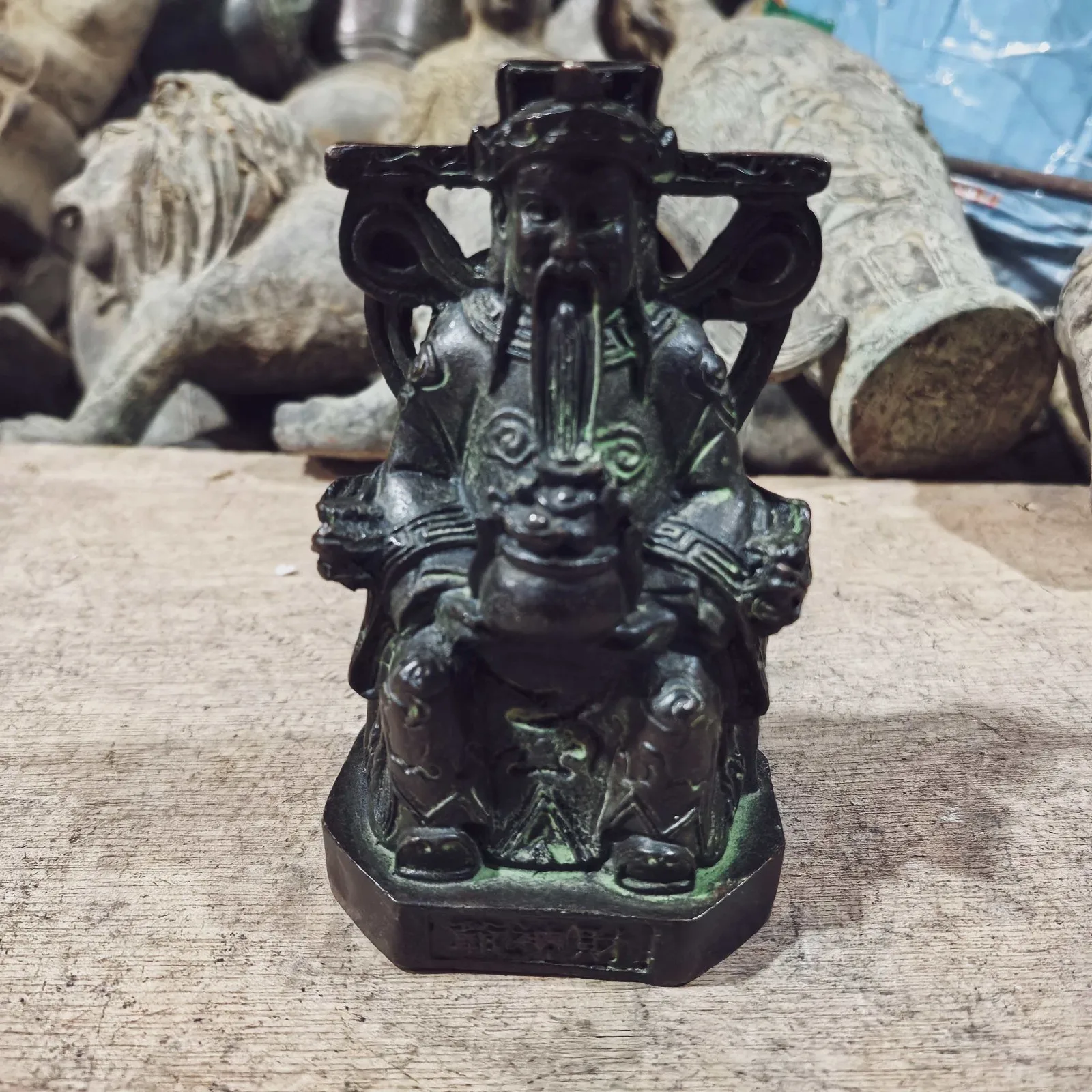 China From FOLK Collection bronze ware old God of Wealth statues