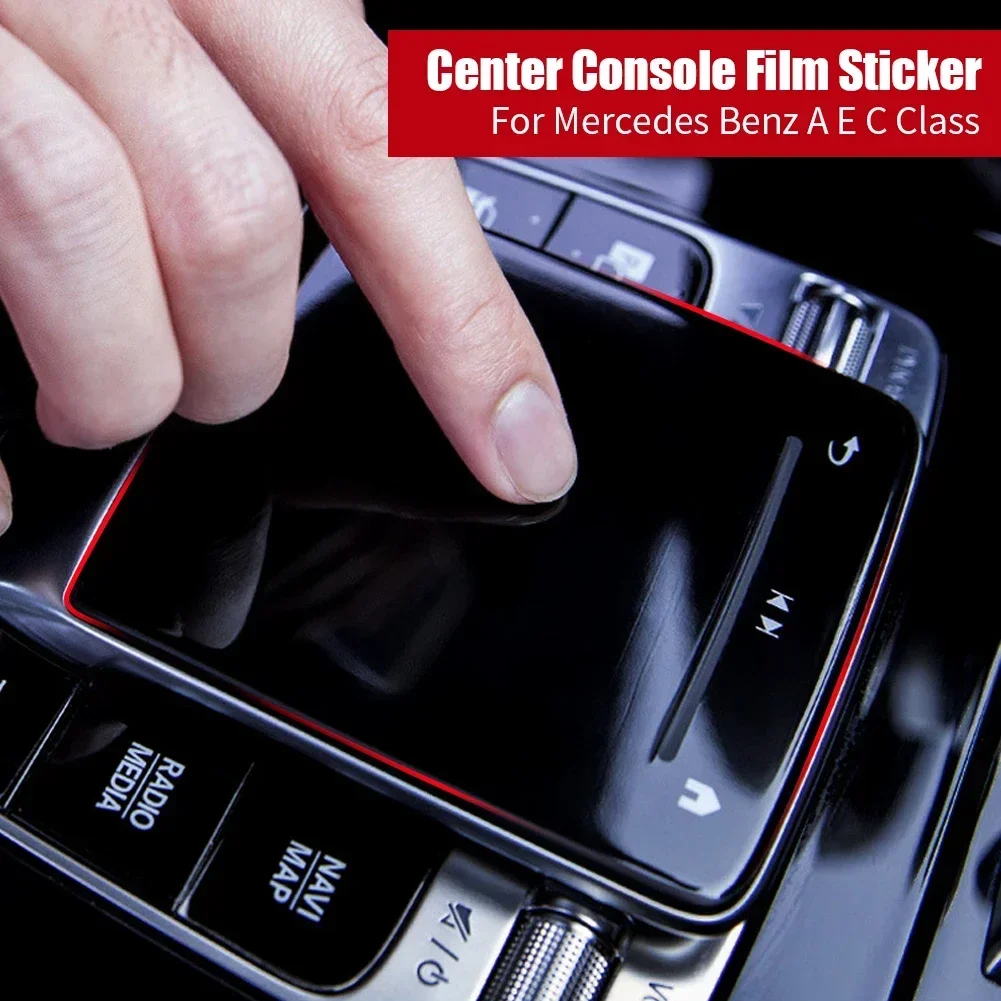 لمرسيدس بنز A B CLA GLE GLS GLB الفئة W177 W247 C118 W167 سيارة ملصق مركز وحدة التحكم الوسائط زر الماوس بولي TPU طبقة رقيقة واقية #6