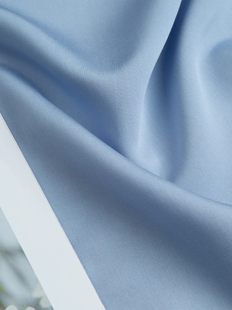 Kain berkualitas tinggi Poplin katun polos dengan Meter untuk gaun piyama Hanfu jahit mengkilap tipis lembut tekstil anti-keriput merah muda