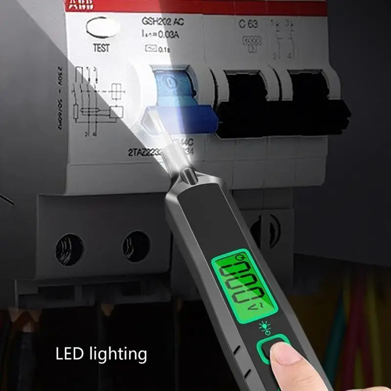 

R9UF Multifunctional Testing Pen with LED Screen Digital Detectors Pen ABS for Electricians & Enthusiasts