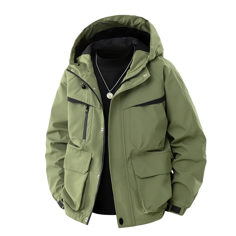 

Ветрозащитная куртка унисекс CHRLCK 2026 для походов, водонепроницаемая, цвет хаки, для мужчин и женщин, для активного отдыха, кемпинга, треккинга, рыбалки