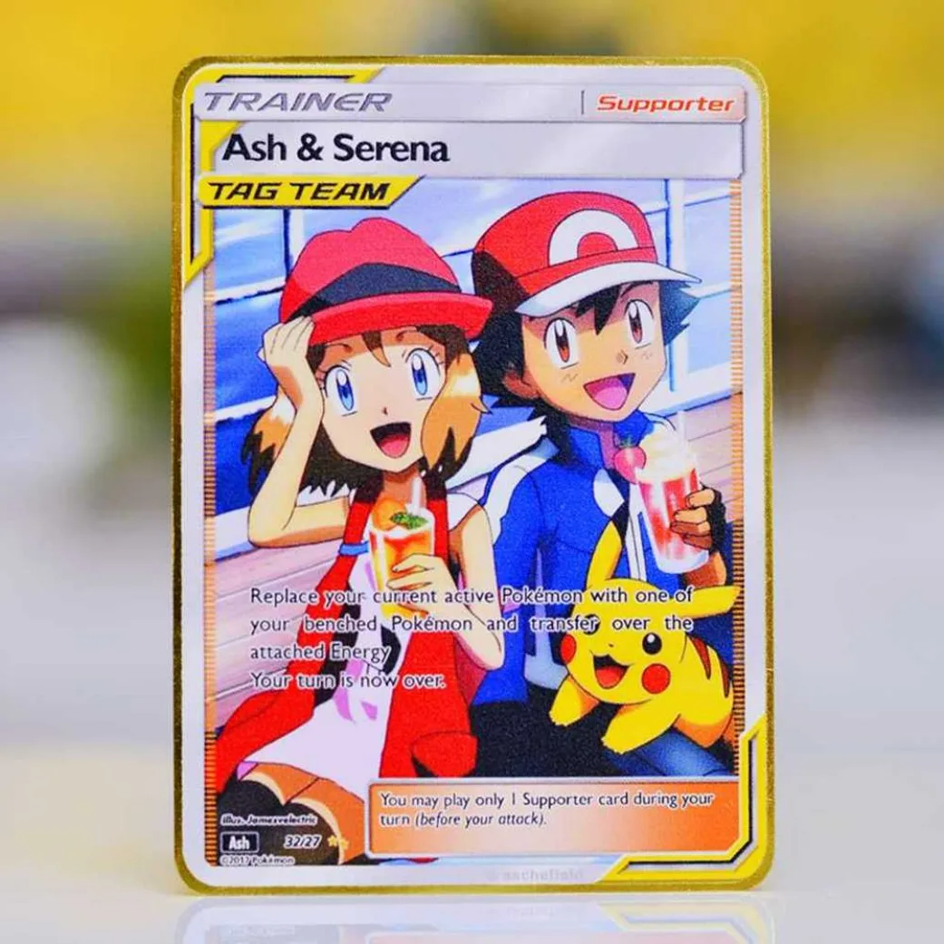 Metal Pokémon Card Marvel Pokemon Cards Gold Charizard Vmax Mario Venusaur Vstar Anime Trading Card Board Games Kids Toys Gifts