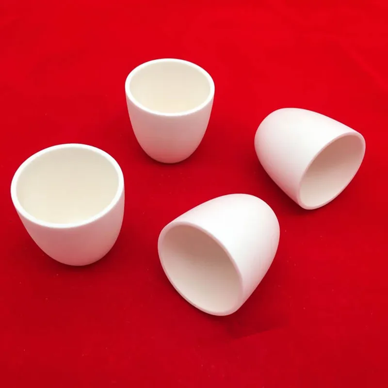 800ml / 1300ml Large Capacity Alumina Crucible High Purity 99% Al2O3 Arc-shaped Alumina / Corundum Ceramic Smelting Crucibles