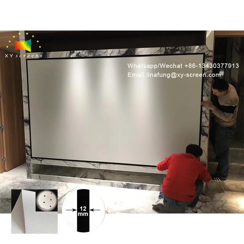 

XY Screens 150-200inch Micro-Pore Acoustically Transparent Perforated Sound Narrow Bezel Fixed Frame Projector Projection Screen