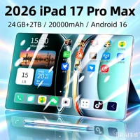2026 IPad 17 Pro Max Tablet PC 11 Inch 24GB 2T Android16 Snapdrago 8gen3 5G Dual SIM Call WIFI 20000mAh Tablet Face Recognition