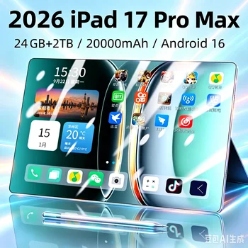 2026 IPad 17 Pro Max Tablet PC 11 Inch 24GB 2T Android16 Snapdrago 8gen3 5G Dual SIM Call WIFI 20000mAh Tablet Face Recognition