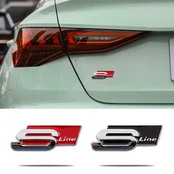 3d Metal Sline Logo S Line Emblem Badge Car Rear Trunk Sticker For Audi A1 A2 A3 A4 A5 A6 A7 A8 Q2 Q3 Q4 Q5 Q7 Q8 Accessories