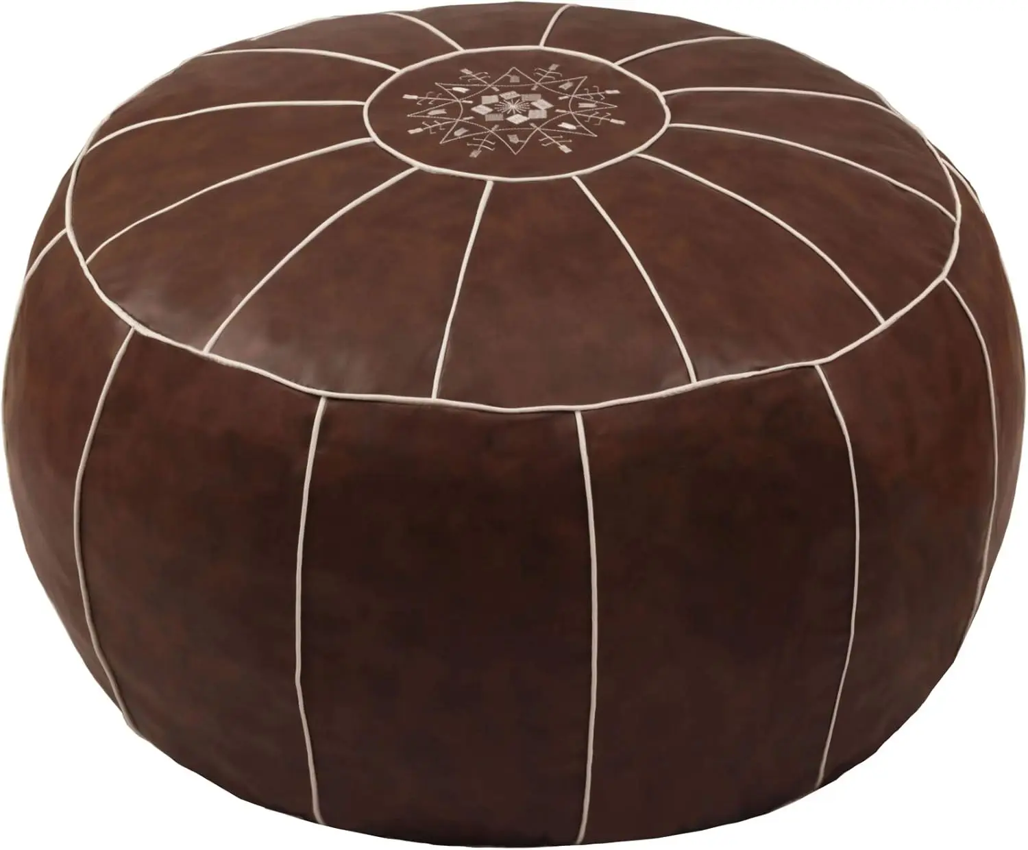 

Decorative Pouf Foot Stool Round Unstuffed Leather Ottoman Cushion Storage Seat Or For Resting Your Feet On, Floor Chair Foot