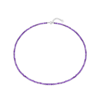 3 MM Natural Stone Choker 925 Sterling Silver Tourmaline Handwork Necklace Jewelry For Women Trending Products Amethyst