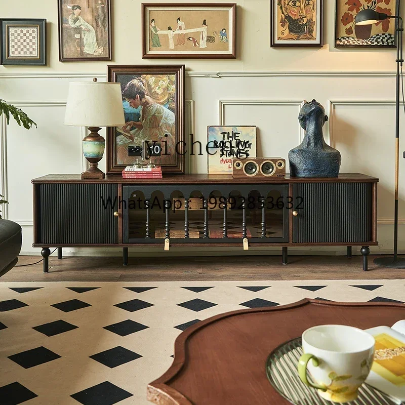 

X5-26 retro TV cabinet storage locker solid wood living room medium antique floor TV table