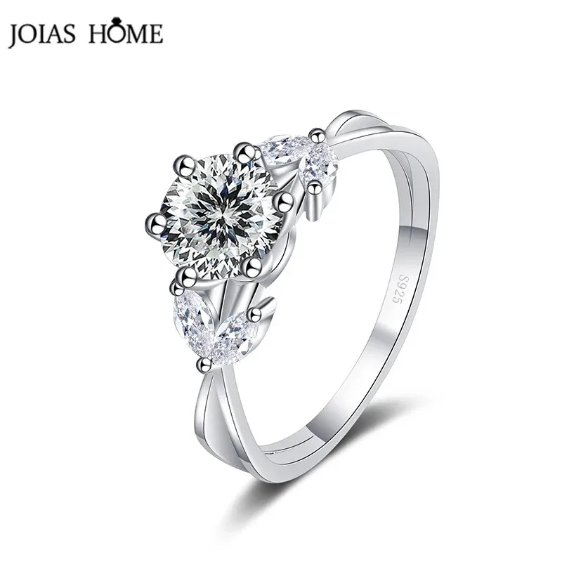 

Joias Home 1 Carat Love 100 Plum Blossom Sakura Customized Multi Cuttings Moissanite Ring S925 Sterling Silver Engagement Ring