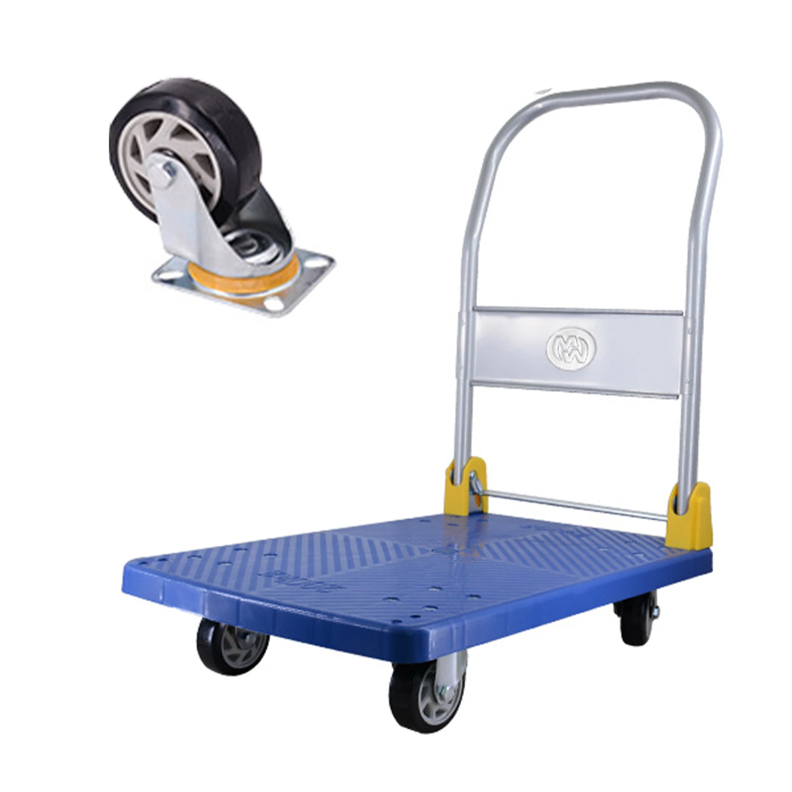 Push Cart Dolly,440 lbs Capacity Flat Bed Carts with Wheels,Moving Hand Truck,Foldable Dolly Cart