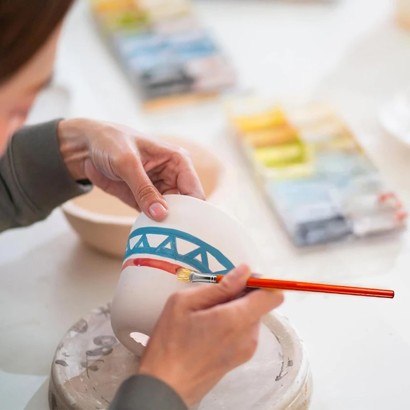 도자기 유약 브러시 세트, 긴 손잡이가 달린 세라믹 브러시, 다양한 모양, 아티스트용 울 아트 페인트 브러시 도구, 20 개