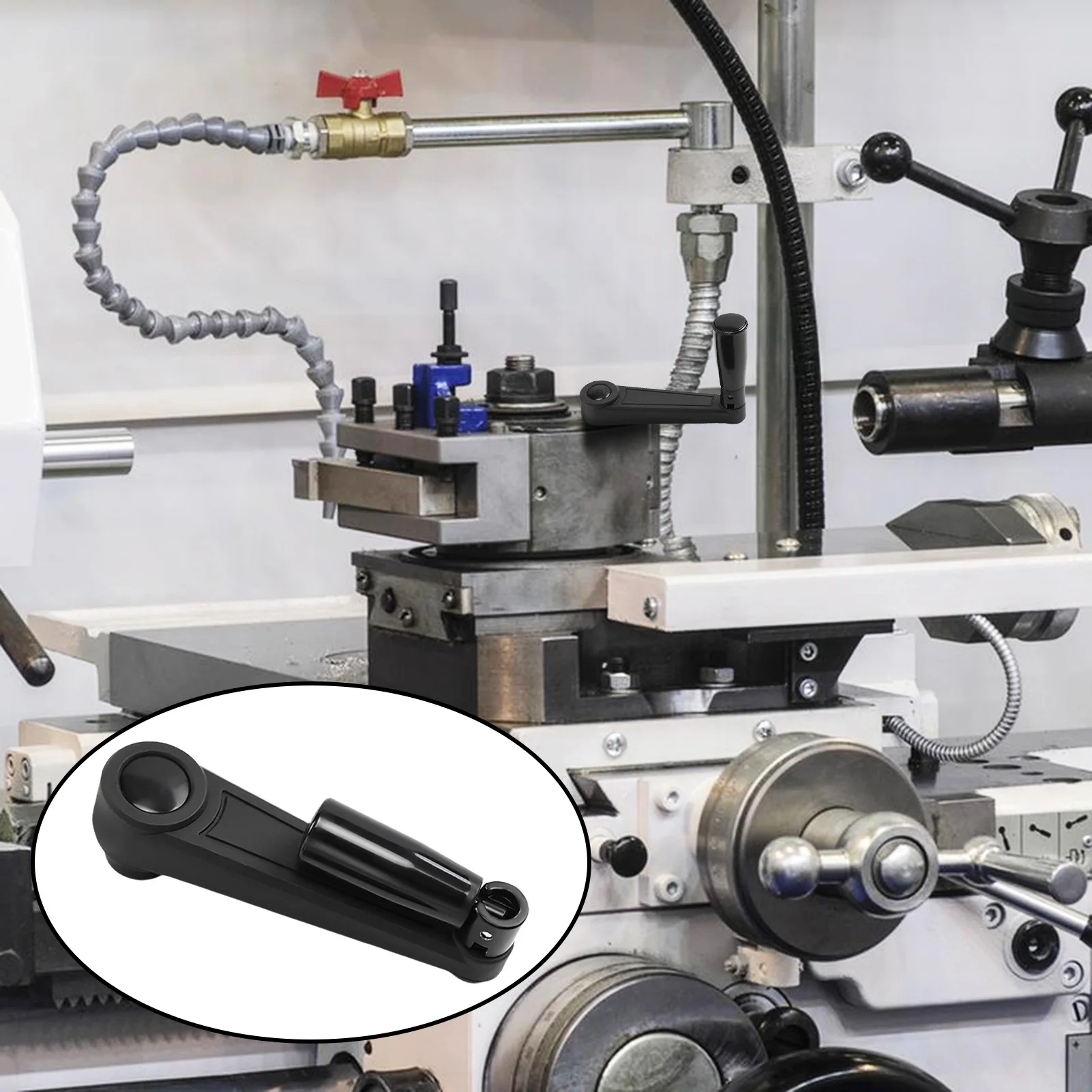 

360° Rotatable Crank Handle Universal Lathe Crank Grip Replacement for Desktop Drilling Raise