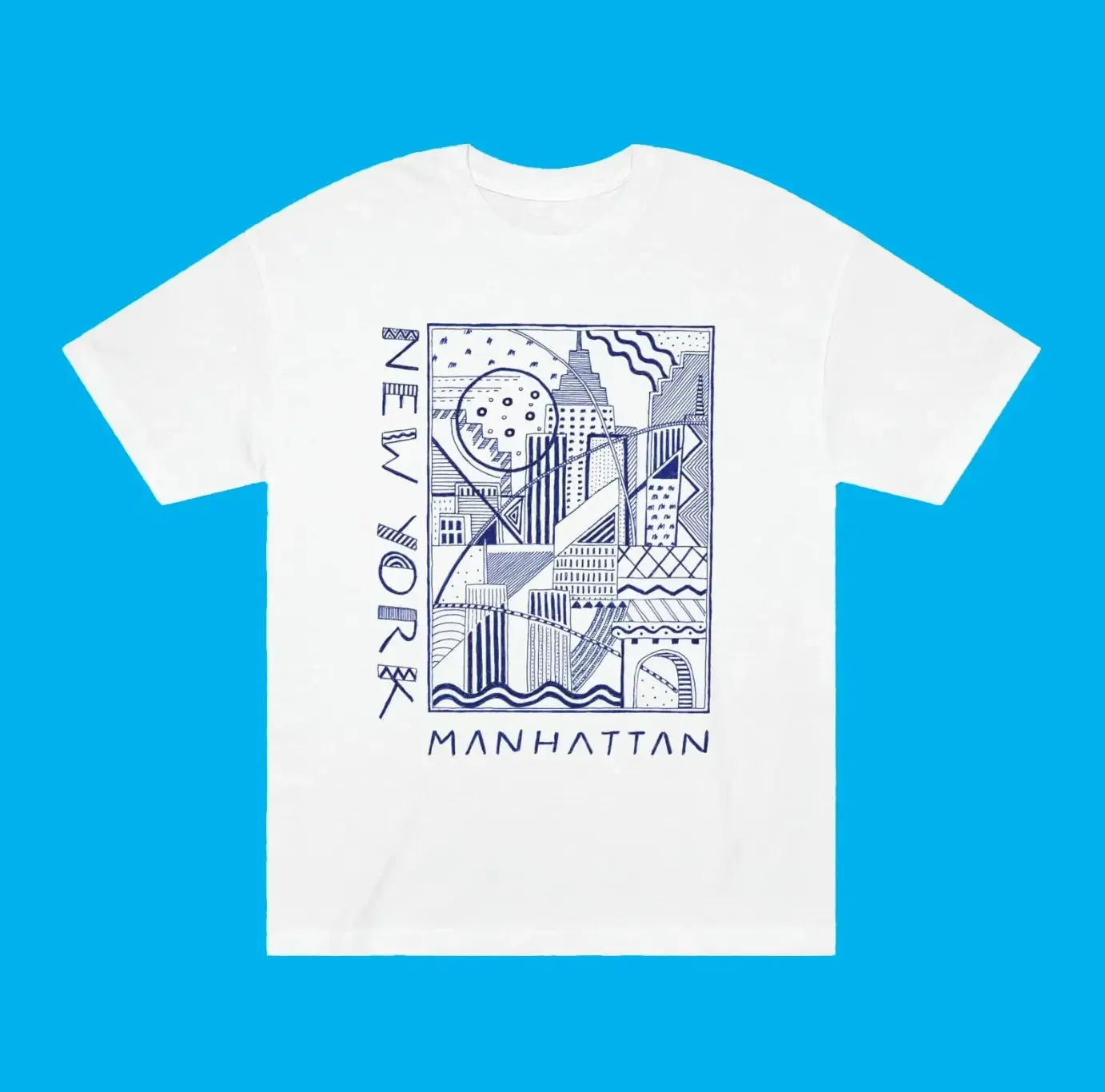 New York City T Shirt Manhattan Drawing by Timothy Hull