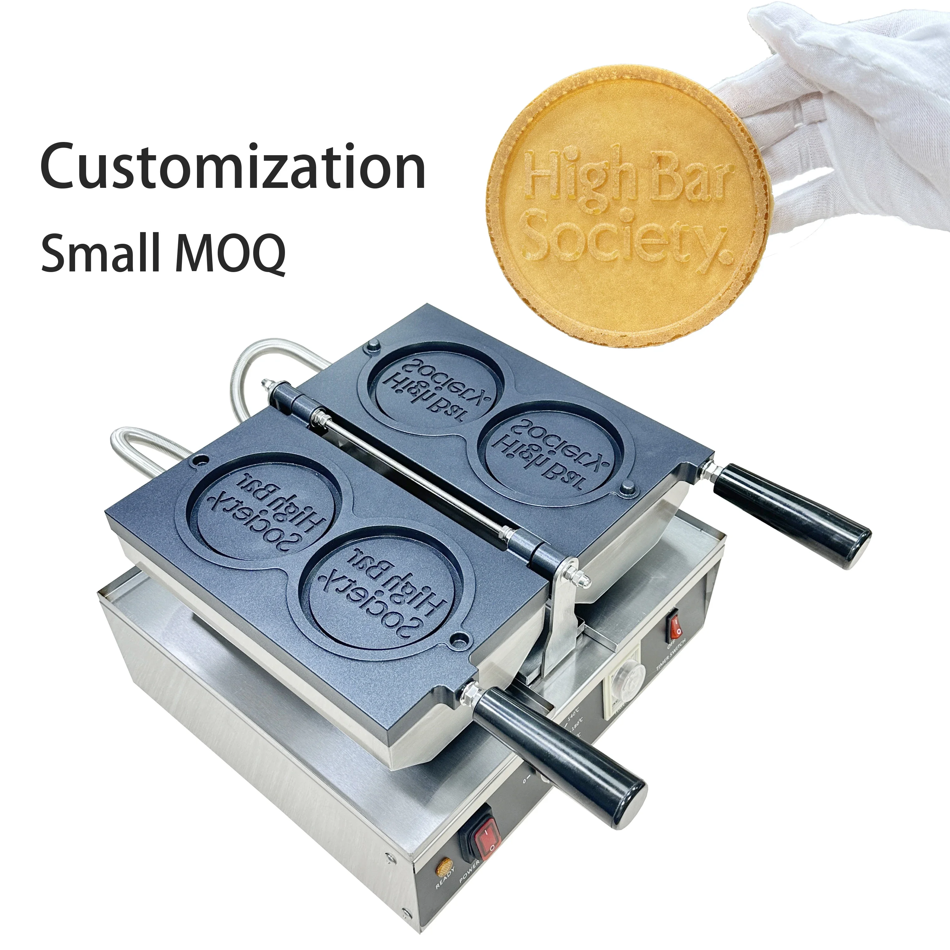 High Quality Electric 2PCS Customize Cheese Coin Bread Machine Crispy Cheese Cookie Maker For Small Business