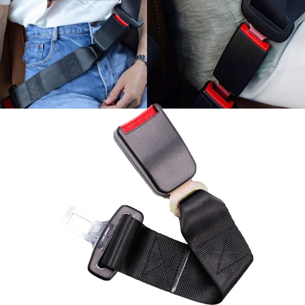 Car Seat Belt Extender Safety Seatbelt 21-22mm Long-lasting Black Seatbelt Extender Car Auto D Type With Safety Buckle