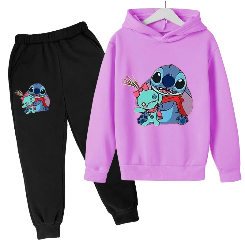 Kids Spring and Autumn Hoodie Top+Pants Set Sportswear Boys and Girls 3-12 Years Old Children's Knitted Hoodie Casual Coat