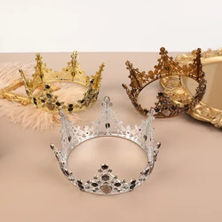 1Pc Plastic Crown Cake Topper Vintage Black Gold Crown Cake Decorative Topper Wedding Princess Birthday Cake Dessert Decoration