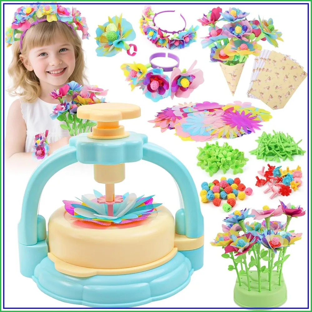 DIY Fabric Bouquet Craft Kit – Make 32+ Flowers, No Glue Reusable STEM Gift for Ages 4-8