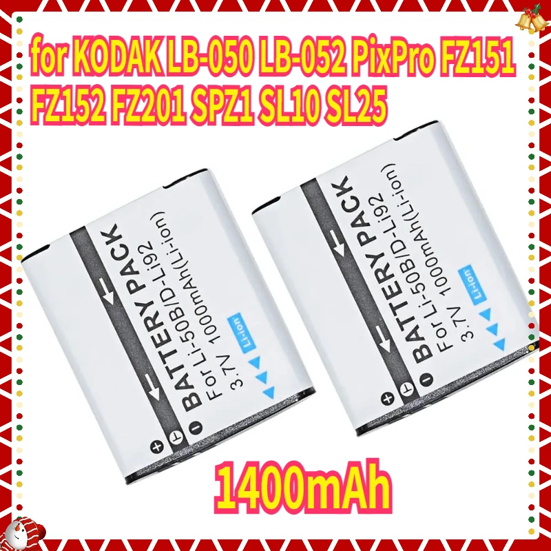 

2x Battery for KODAK LB-050 LB-052 PixPro FZ151 FZ152 FZ201 SPZ1 SL10 SL25 LI-50B LI50B LI-50BA LI50BA LI50BB