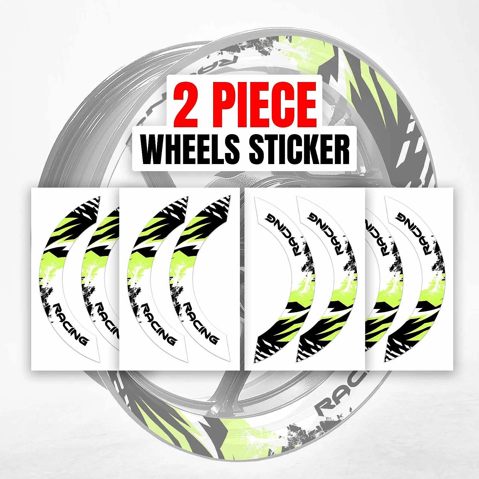 S05W Light Green 2-Piece Rim Decals Wheel Stickers For Kawasaki Z900RS 18-22