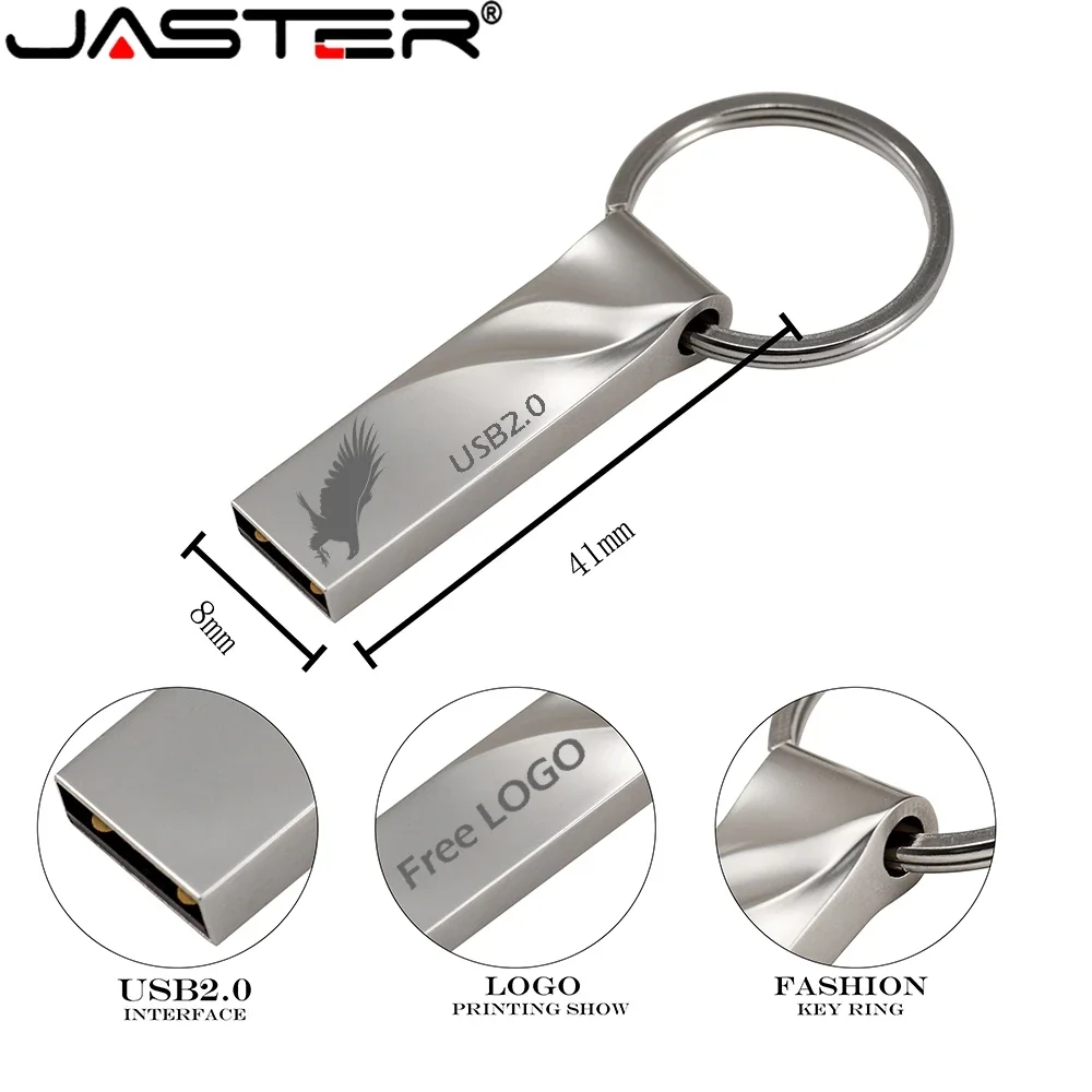 jaster new flash drive USB 2.0 mini memory stick metal pen drive 4GB 8GB 16GB 32GB 64GB 128GB U disk fashion gift