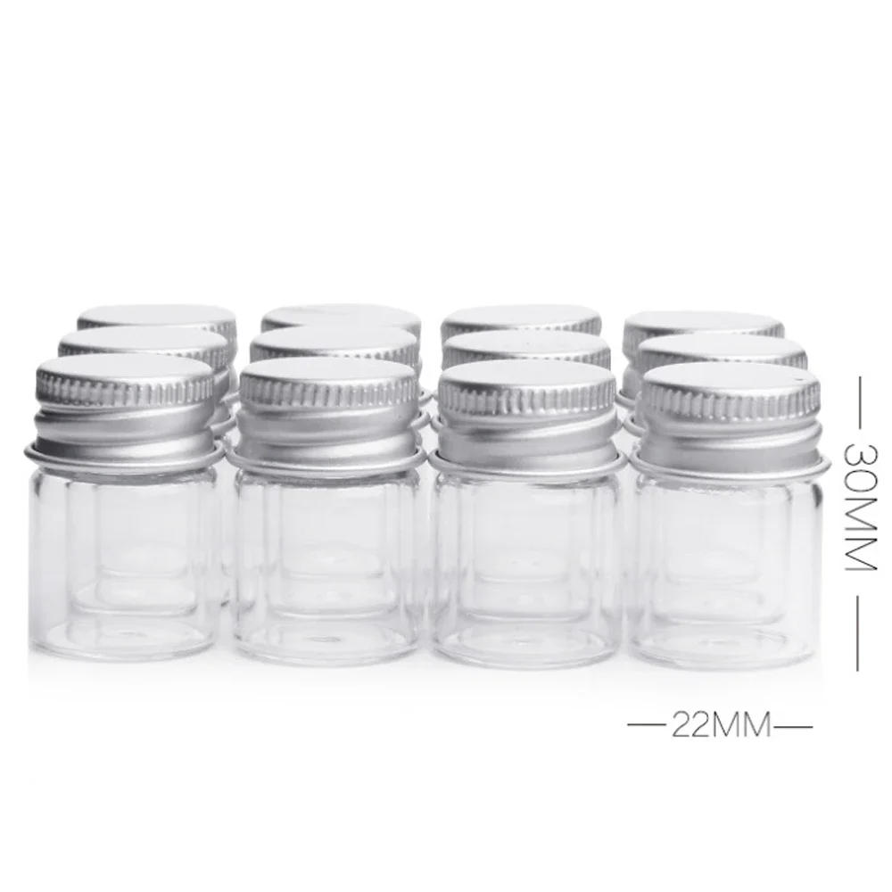 

100pcs Glass Jar Storage Case 5ml Makeup Container Smoking Accessories Face Cream Bottles Storage Box Cosmetic Jars Pot