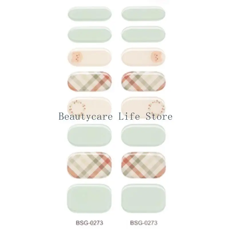 652C Stylish Women Semi Cured Gel Wraps Decal Strips Art Decoration Decal Ladies Manicure Art Patchs Full Cover Stickers