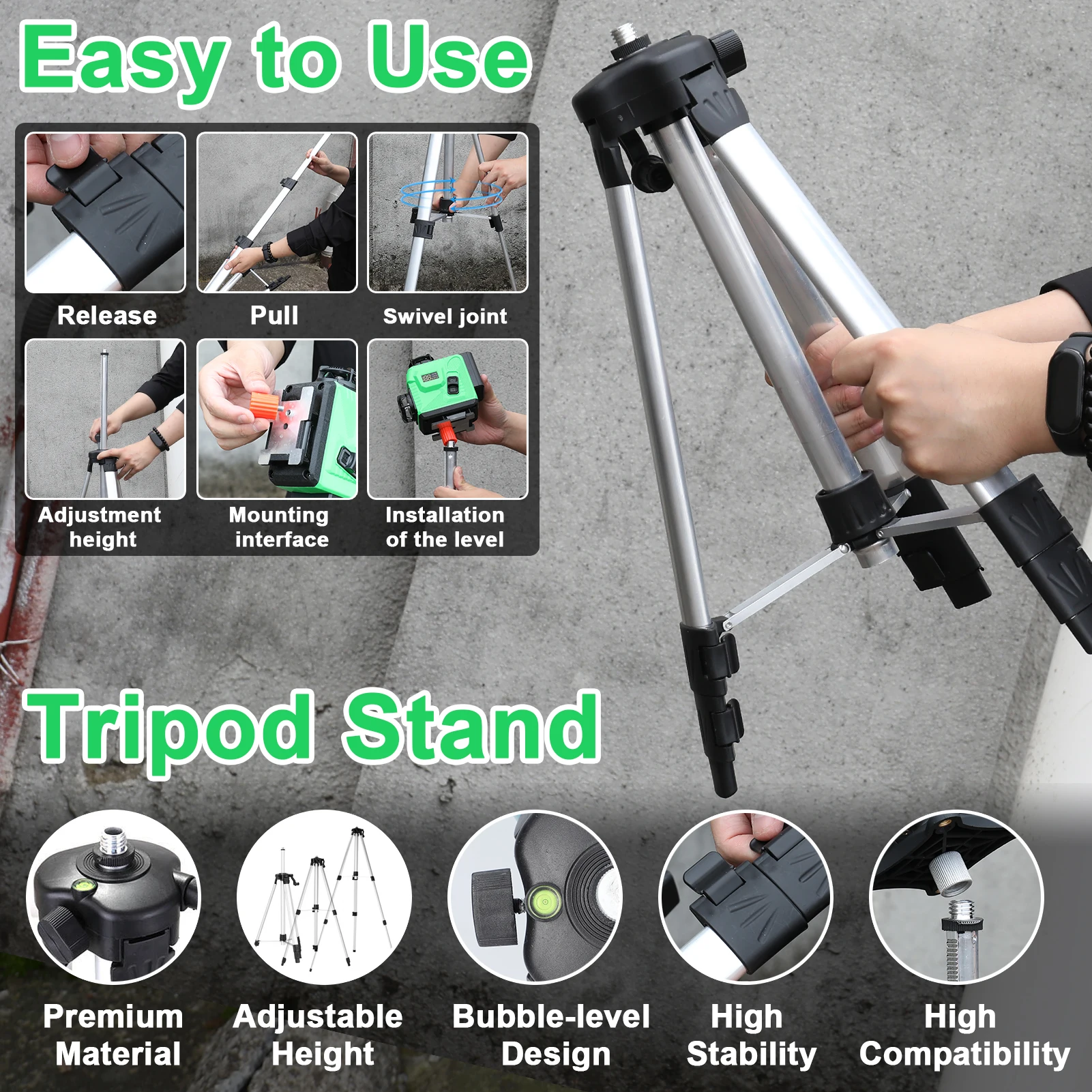 16 خطوط مستوى الليزر 3 ° آلة التسوية الذاتية القابلة لإعادة الشحن أداة تسوية بطارية ليثيوم متعددة الاتجاهات ملصق حائط أرضي #5