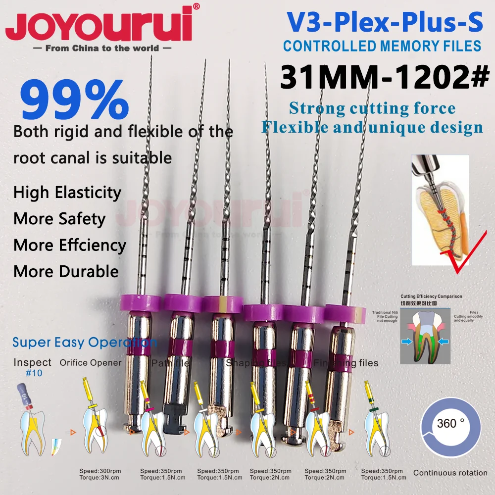 

Набор из 6 шт. в коробке: Активированные эндодонтические файлы для корневых каналов, роторные, для лечения корневых каналов, с защитой от поломок, 1202 # Клиника 1602