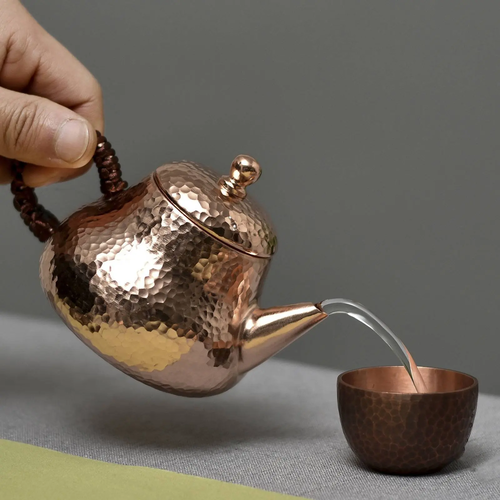 

Handmade Copper Teapot Heat-Resistant-Scald Handle Chinese Tea Ceremony Ceremony Ceremony Tea Ceremony Ceremony Pot Teaware