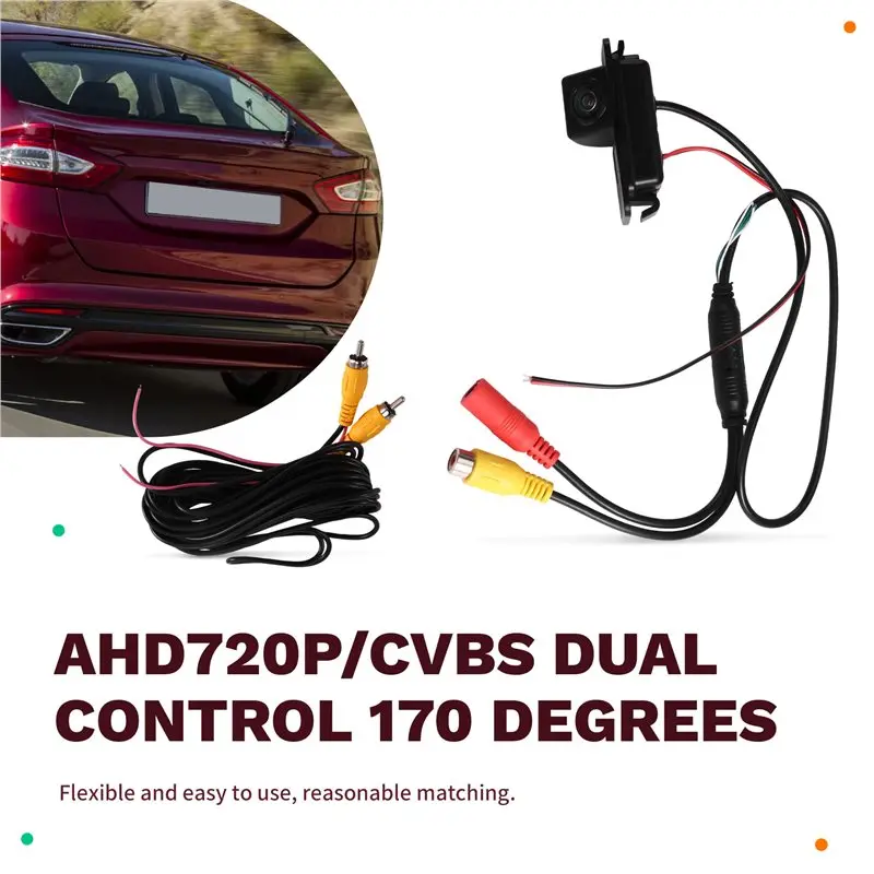 A02Q-Car Accessories Vehicle Rear View Camera 170 Degree AHD 720P For Ford Mondeo Fiesta Focus Hatchback S-Max Kuga