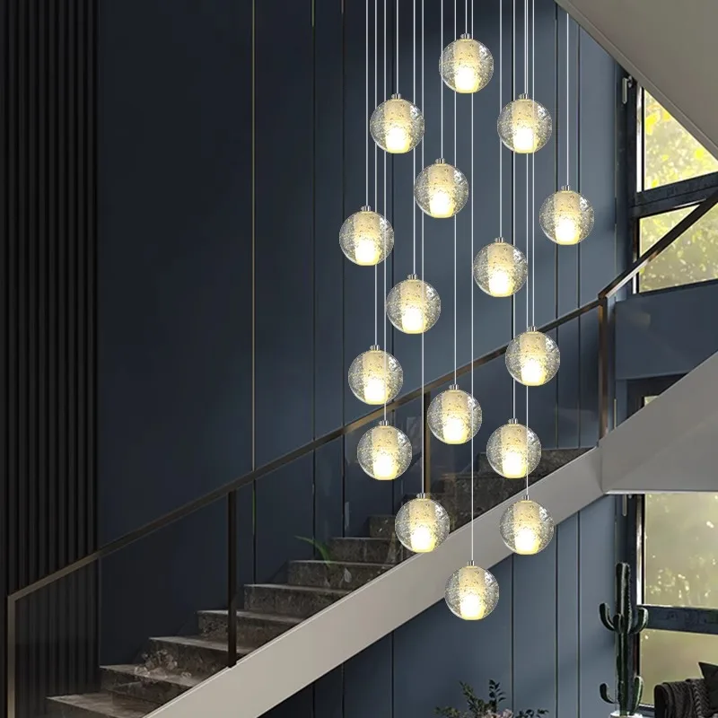 Imagem -04 - Nordic Pendant Lights For Home Decoration Stair Chandelier Sala de Estar e Jantar Luz de Teto Iluminação Interna