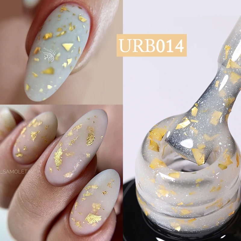 UR SUGAR Gel di gomma glitter oro mimetico Soak Off UV LED Gelatina Bianco Rosa Unghie Manicure Soak Off UV LED No Wipe Top Coat