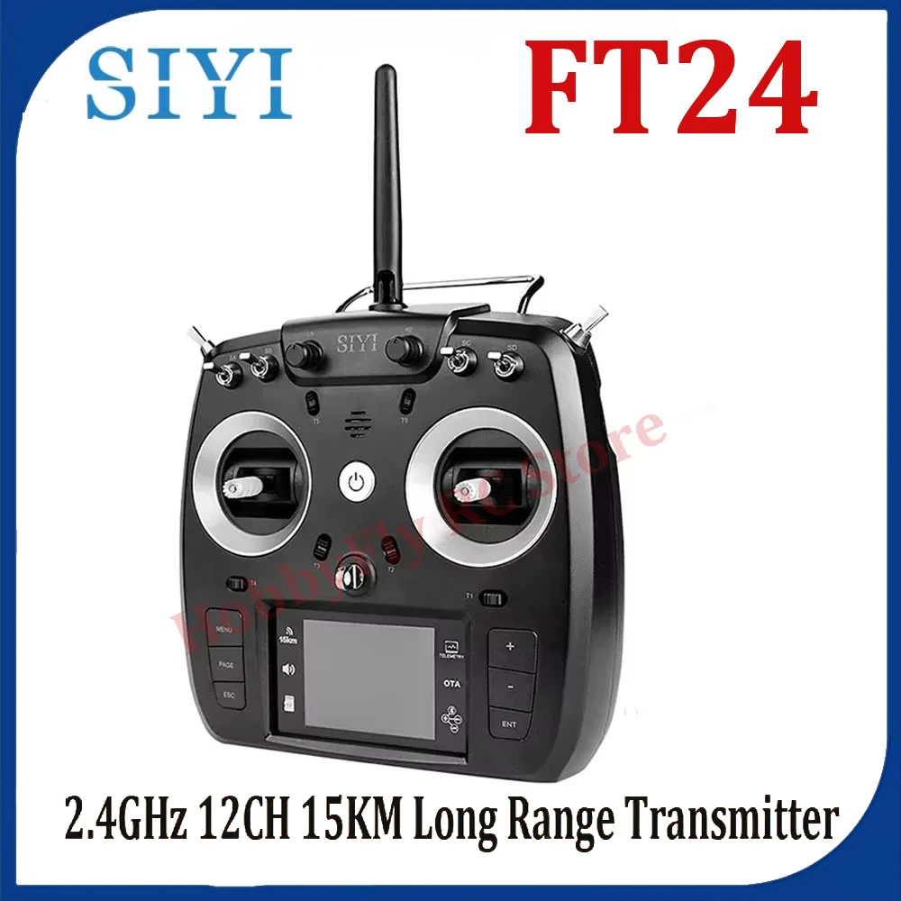 SIYI FT24 2.4GHz 12CH 15KM Long Range Transmitter with FR/FR Mini OTA Receiver for External R9M/TBS Multi-protocol RF System