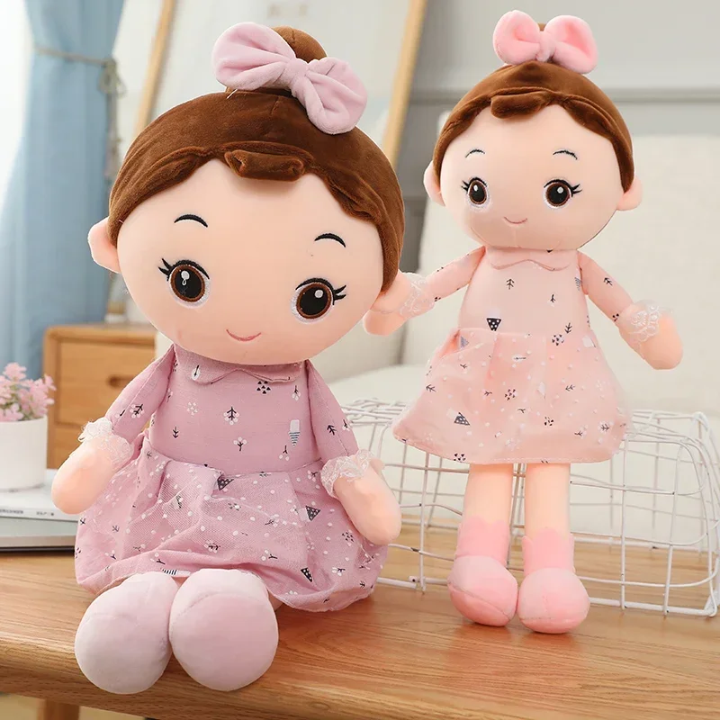 45cm bonito anjo menina brinquedo de pelúcia adorável pelúcia anime figura boneca usar lindo vestido brinquedos macios para meninas presentes agradáveis