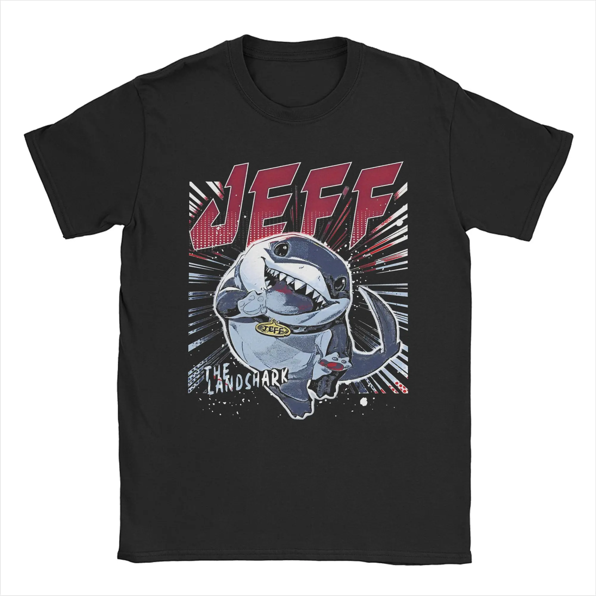 Novelty Marvel-Rivals Jeff the Landshark Vintage T-Shirts Men Crewneck Pure Cotton T Shirt Video Game Tee Shirt Gift Idea merch