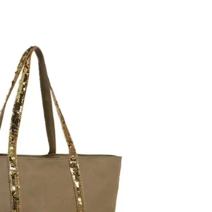 

Vintage Fashion Canvas Sequin Tote Bag Large Capacity Shoulder Bag Versatile Commuting Handbag For Women Gifts