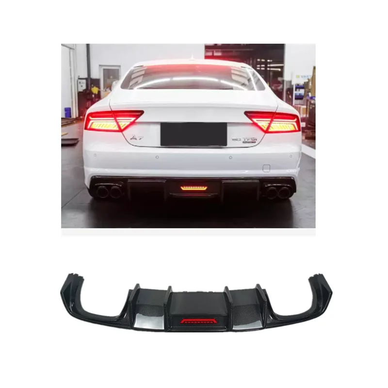 

Audi A7 Accessories Carbon Fiber Rear Bumper Lip With LED For Audi A7 C7 2011-2015 Upgrade Karbel Audi S7 Diffuser