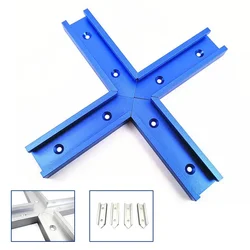 T-Slot T-Track lavorazione del legno mitra Track Cross Connector Rail Guide Chute sega circolare Flip Table Saw Track Intersection Parts Set