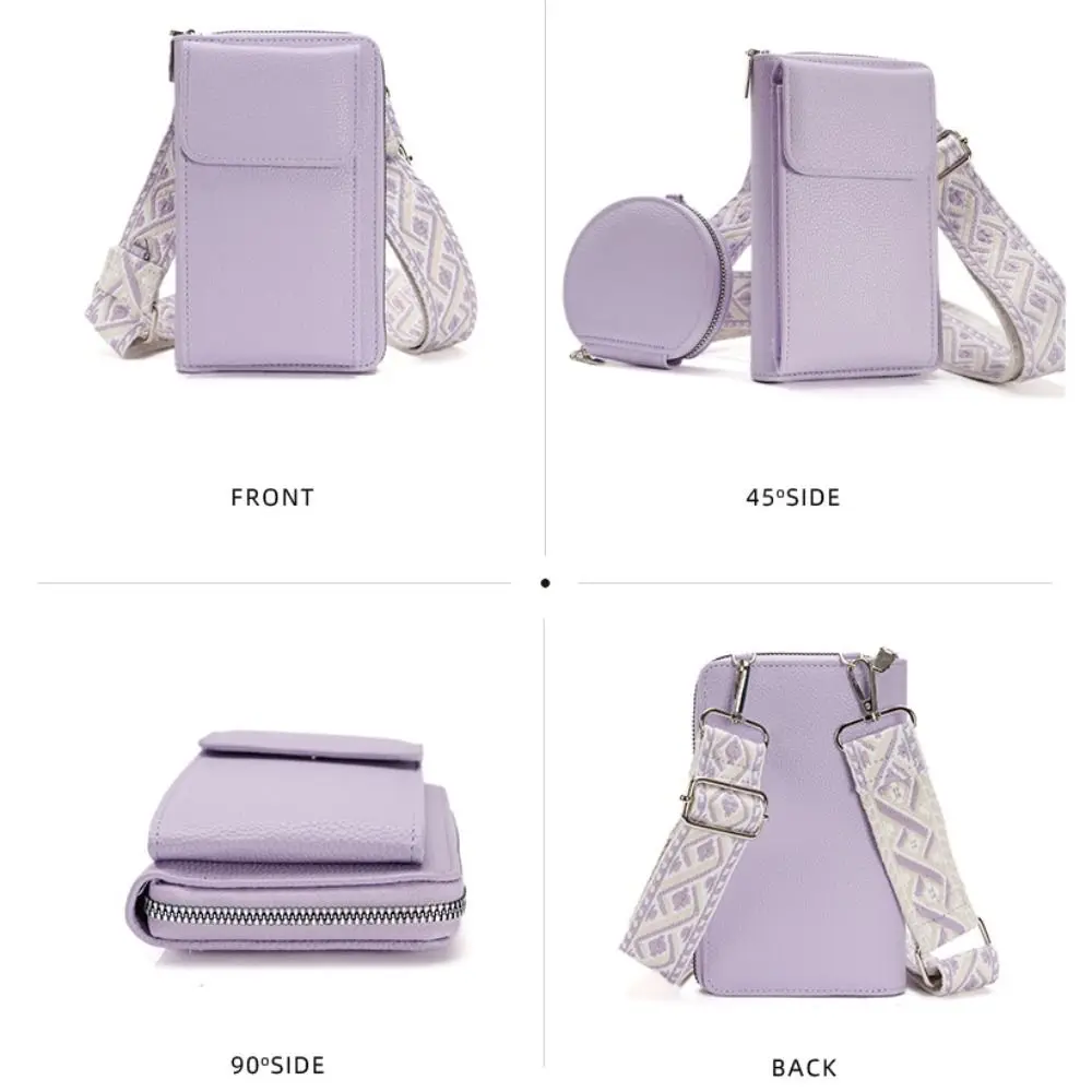 Fashion PU Leather Mobile Phone Bag Lightweight Mini Size Small Purse Crossbody Bag Women Ladies