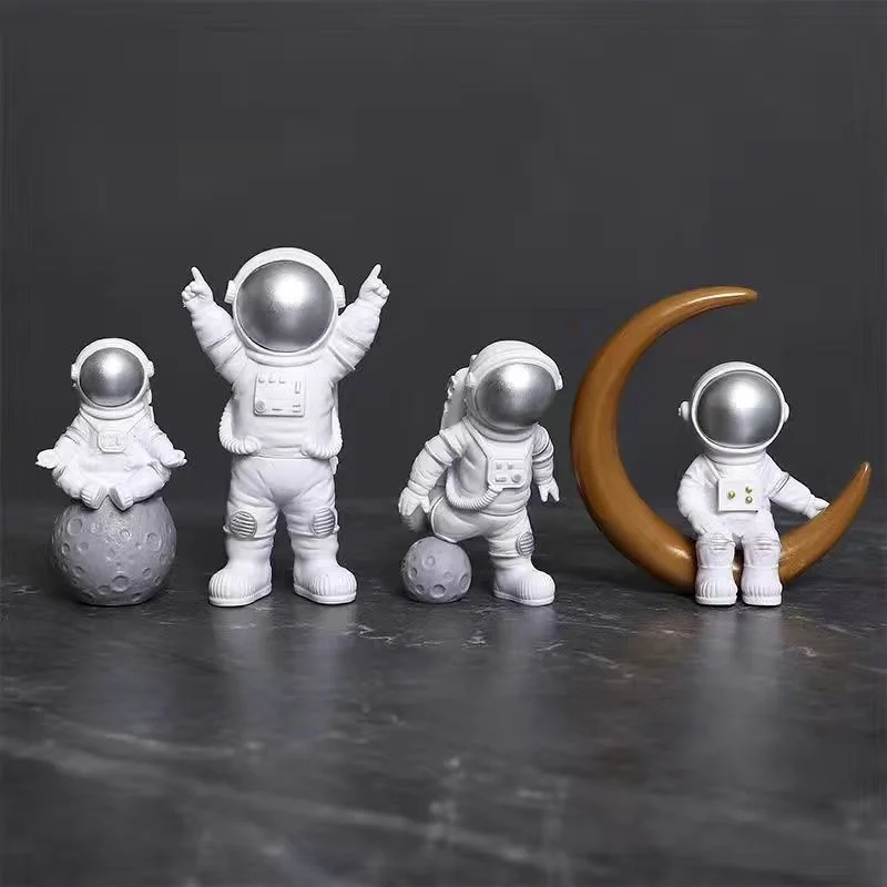 Mini Diy Model Figure Astronaut Action Beeldje Astronaut Action Figures Speelgoed Pop Home Decor Cute Astronaut Blue,Gold,Silver