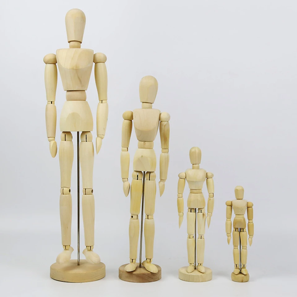 Mannequin Articulé En Bois 11,4cm / 14cm / 20,3cm - Modèle Pour Dessin, Esquisse Et Photographie Yosoo