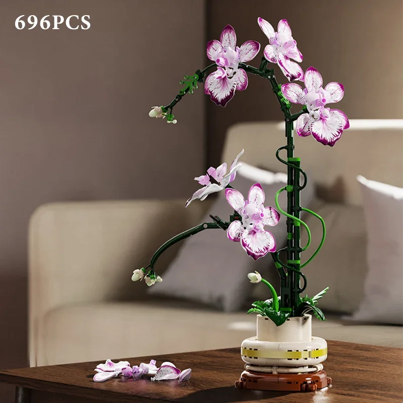 

Креативные растения в горшке Oncidium, вечный цветок, строительные блоки, украшение для дома, Cymbidium Orchid, сделай сам, кирпичи, игрушки для подарка на день рождения